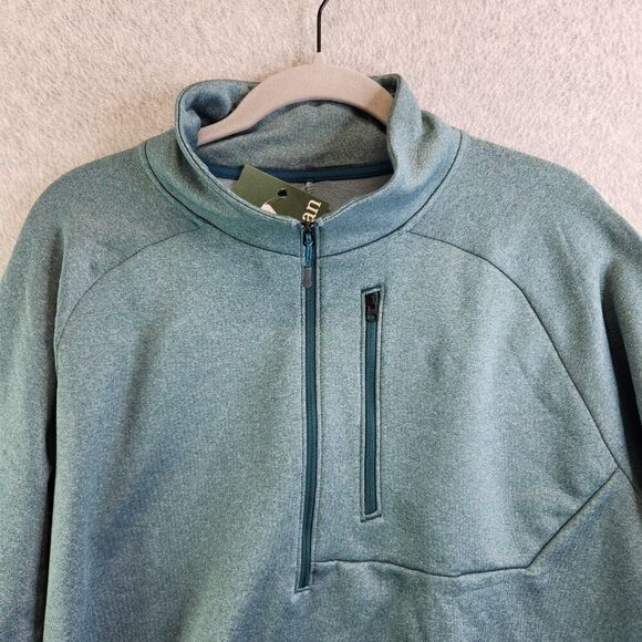 LL Bean Sweater Mens XL Green Mountain Fleece 1/2 Zip Sweatshirt Hiking Trails - Picture 2 of 16